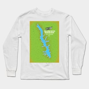 Toledo Bend reservoir Texas & Louisiana Map Long Sleeve T-Shirt